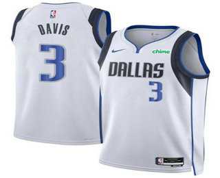 Men%27s Dallas Mavericks #3 Anthony Davis White 2025 Association Edition Stitched Jersey Dzhi